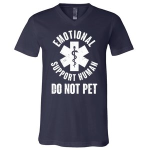 Funny Emotional Support Human Do No Pet V-Neck T-Shirt