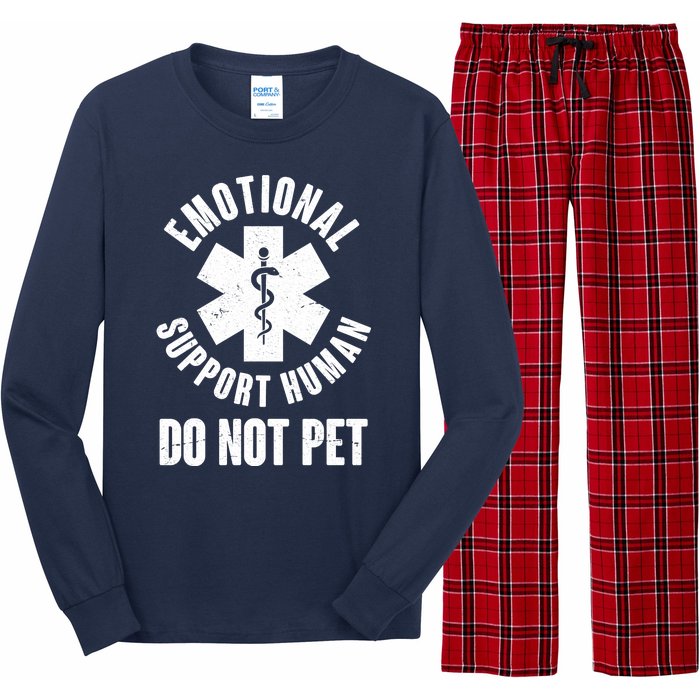 Funny Emotional Support Human Do No Pet Long Sleeve Pajama Set