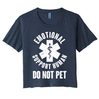 Funny Emotional Support Human Do No Pet Crop Top