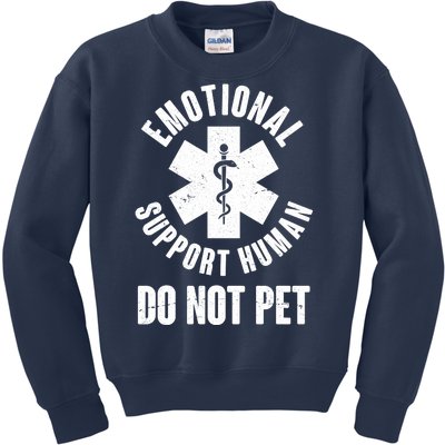 Funny Emotional Support Human Do No Pet Kids Sweatshirt