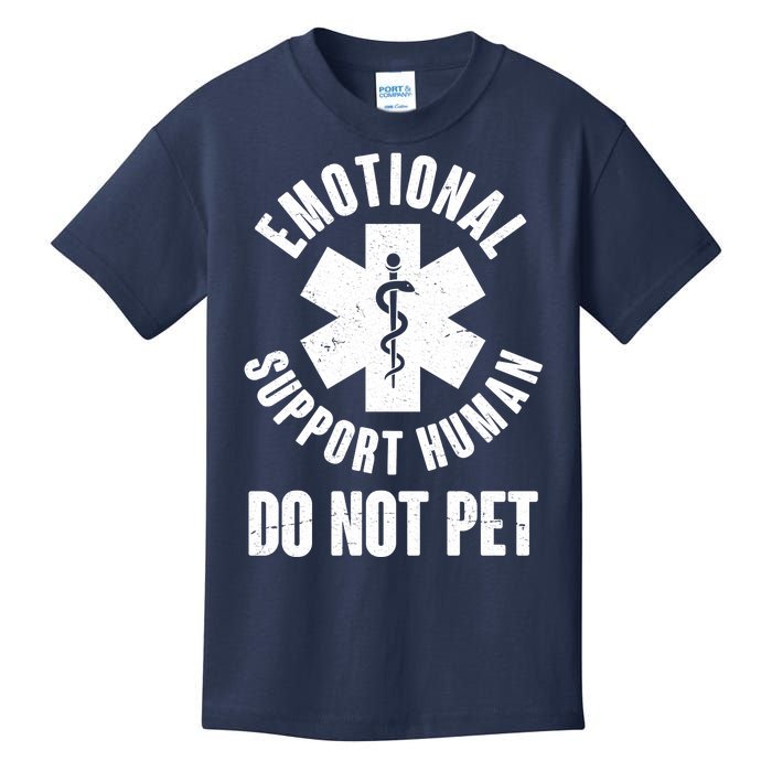 Funny Emotional Support Human Do No Pet Kids T-Shirt