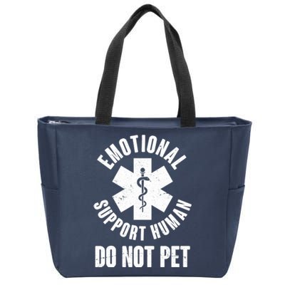 Funny Emotional Support Human Do No Pet Zip Tote Bag