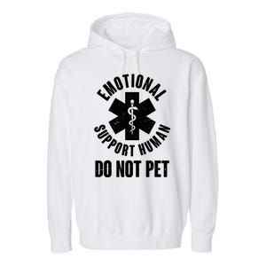 Funny Emotional Support Human Do No Pet Garment-Dyed Fleece Hoodie