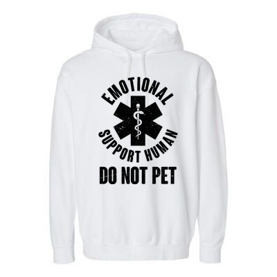 Funny Emotional Support Human Do No Pet Garment-Dyed Fleece Hoodie