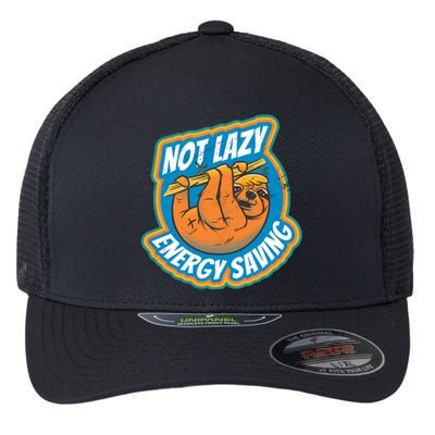 Funny Energy Saving Sloth Flexfit Unipanel Trucker Cap