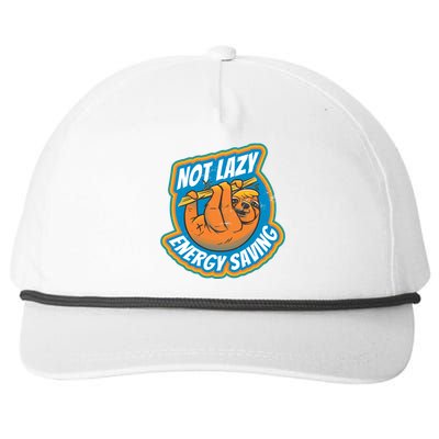 Funny Energy Saving Sloth Snapback Five-Panel Rope Hat