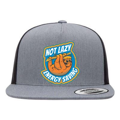 Funny Energy Saving Sloth Flat Bill Trucker Hat