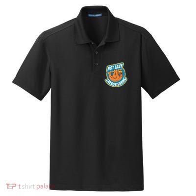 Funny Energy Saving Sloth Dry Zone Grid Polo