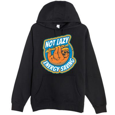 Funny Energy Saving Sloth Premium Pullover Hoodie
