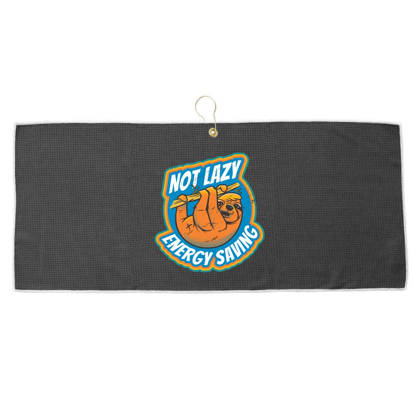 Funny Energy Saving Sloth Large Microfiber Waffle Golf Towel