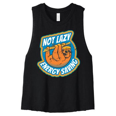 Funny Energy Saving Sloth Women's Racerback Cropped Tank