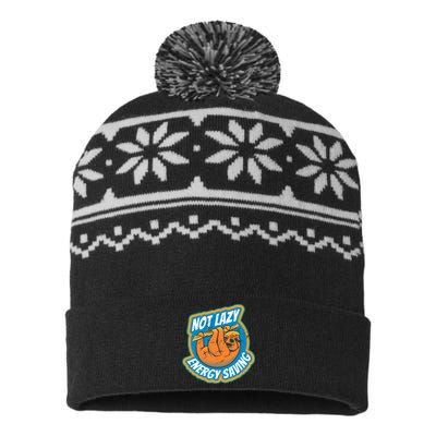 Funny Energy Saving Sloth USA-Made Snowflake Beanie