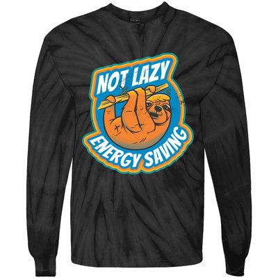 Funny Energy Saving Sloth Tie-Dye Long Sleeve Shirt