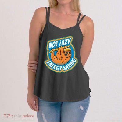 Funny Energy Saving Sloth Women's Strappy Tank