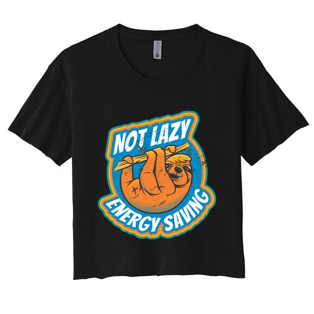 Funny Energy Saving Sloth Crop Top
