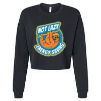 Funny Energy Saving Sloth Cropped Pullover Crew