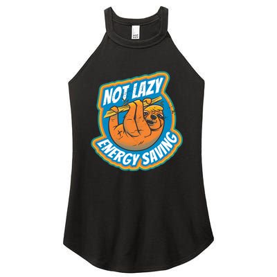 Funny Energy Saving Sloth Women's Perfect Tri Rocker Tank