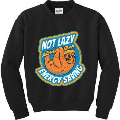 Funny Energy Saving Sloth Kids Sweatshirt