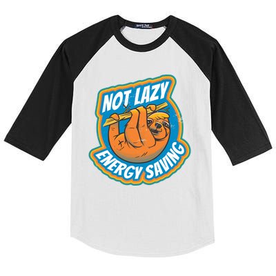 Funny Energy Saving Sloth Kids Colorblock Raglan Jersey