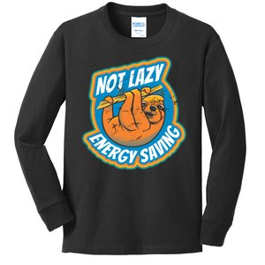 Funny Energy Saving Sloth Kids Long Sleeve Shirt