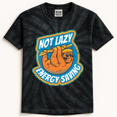 Funny Energy Saving Sloth Kids Tie-Dye T-Shirt
