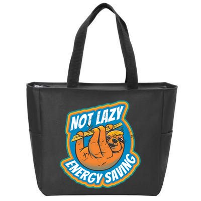 Funny Energy Saving Sloth Zip Tote Bag