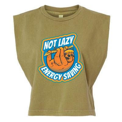 Funny Energy Saving Sloth Garment-Dyed Women's Muscle Tee