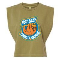 Funny Energy Saving Sloth Garment-Dyed Women's Muscle Tee