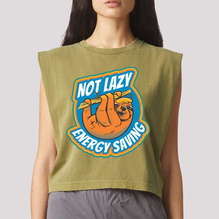 Funny Energy Saving Sloth Garment-Dyed Women's Muscle Tee