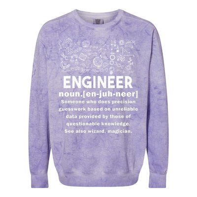 Funny Engineer Meaning Colorblast Crewneck Sweatshirt