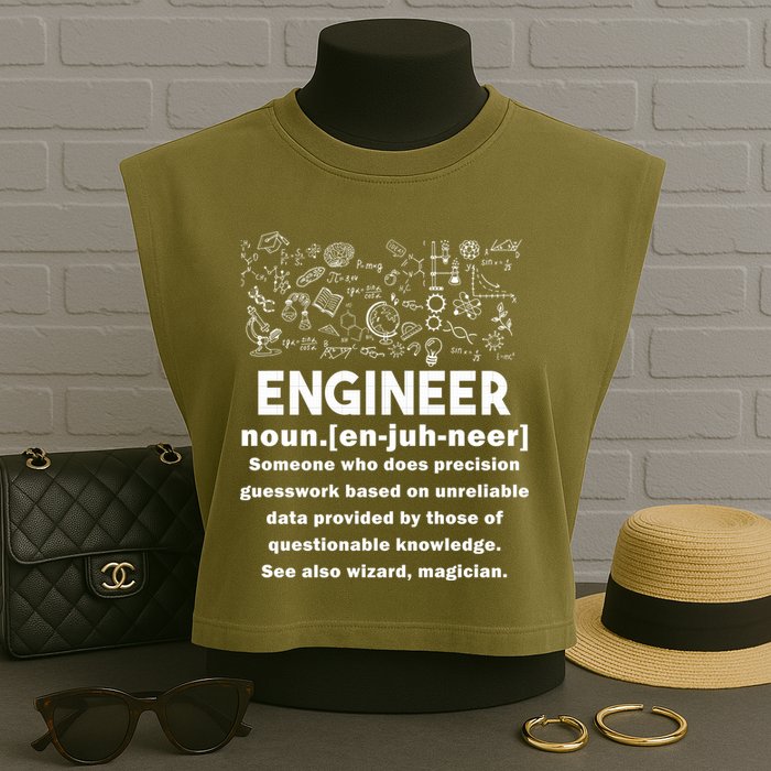 Funny Engineer Meaning Garment-Dyed Women's Muscle Tee
