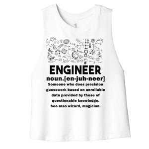 Funny Engineer Meaning Women's Racerback Cropped Tank