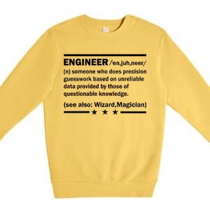 Funny Engineer Noun Definition Premium Crewneck Sweatshirt