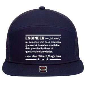 Funny Engineer Noun Definition 7 Panel Mesh Trucker Snapback Hat