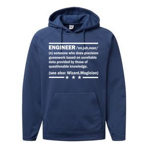 Funny Engineer Noun Definition Performance Fleece Hoodie