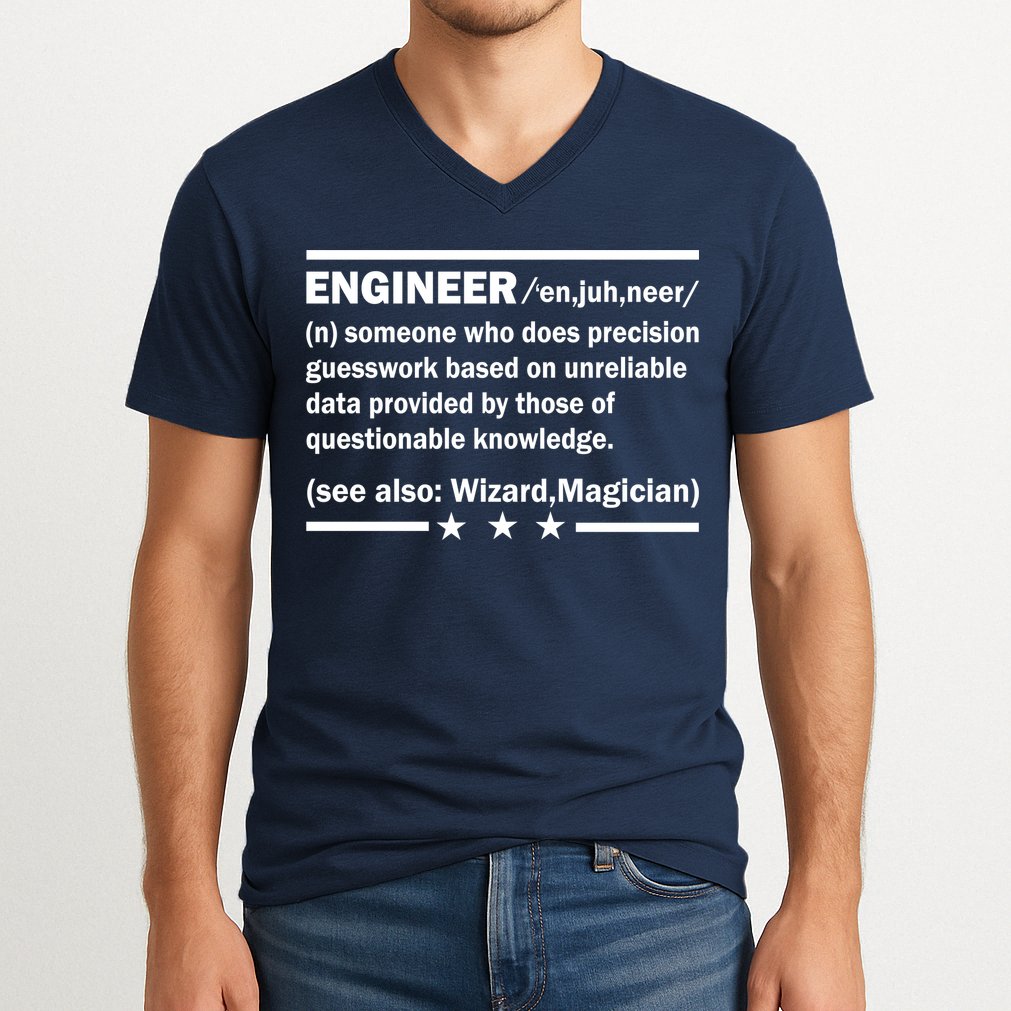 Funny Engineer Noun Definition V-Neck T-Shirt