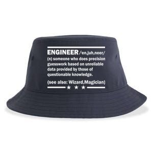 Funny Engineer Noun Definition Sustainable Bucket Hat