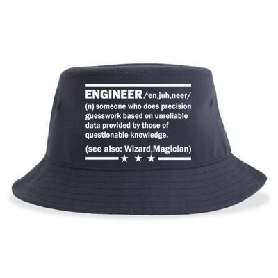 Funny Engineer Noun Definition Sustainable Bucket Hat