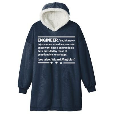Funny Engineer Noun Definition Hooded Wearable Blanket