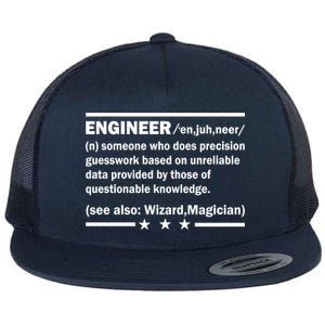 Funny Engineer Noun Definition Flat Bill Trucker Hat