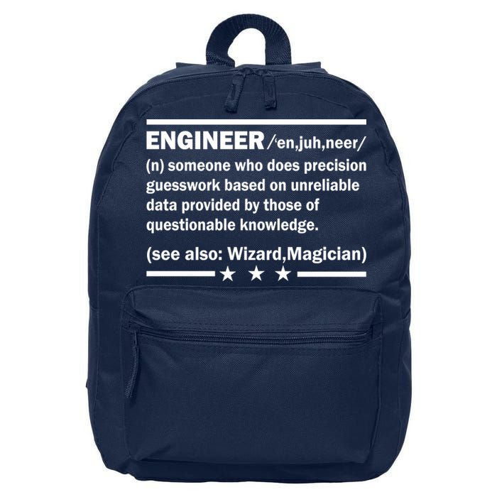 Funny Engineer Noun Definition 16 in Basic Backpack