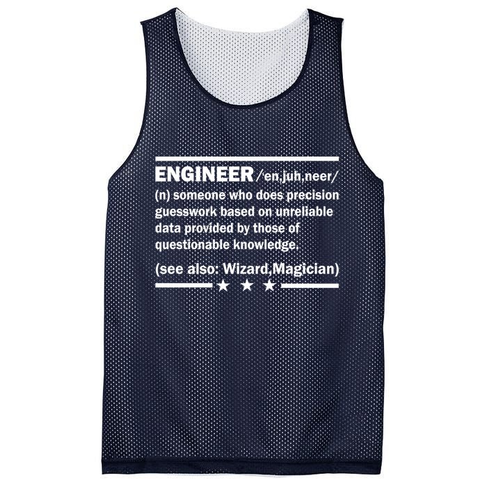 Funny Engineer Noun Definition Mesh Reversible Basketball Jersey Tank