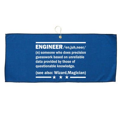 Funny Engineer Noun Definition Large Microfiber Waffle Golf Towel