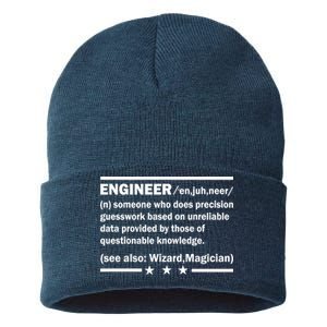 Funny Engineer Noun Definition Sustainable Knit Beanie