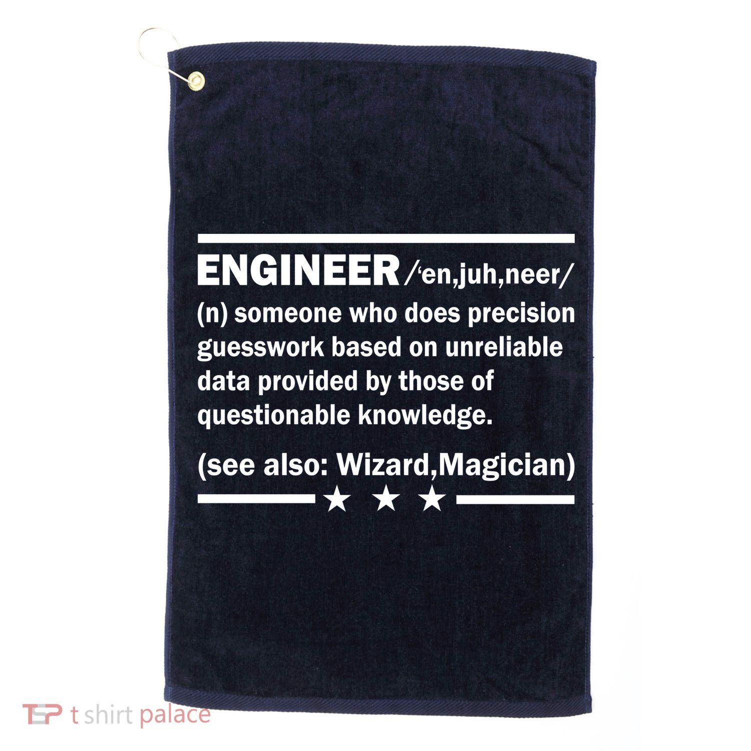 Funny Engineer Noun Definition Golf Towel