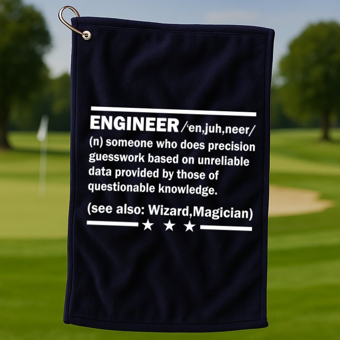 Funny Engineer Noun Definition Golf Towel