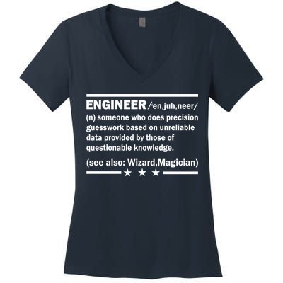 Funny Engineer Noun Definition Women's V-Neck T-Shirt