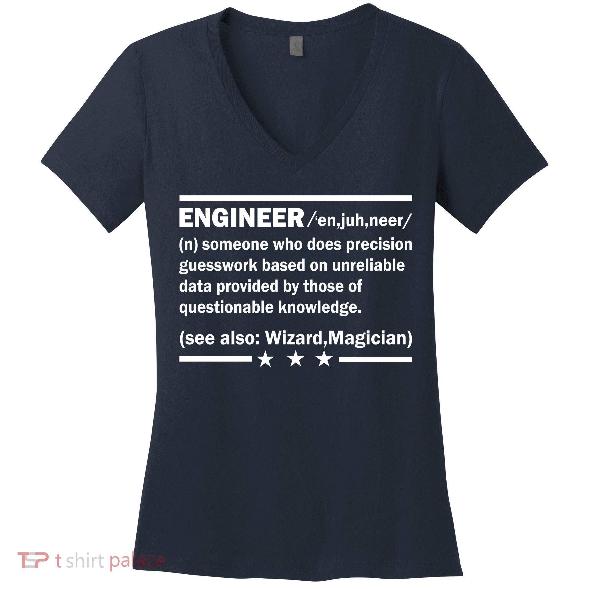 Funny Engineer Noun Definition Women's V-Neck T-Shirt