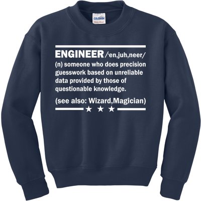 Funny Engineer Noun Definition Kids Sweatshirt