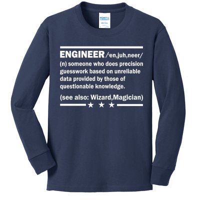 Funny Engineer Noun Definition Kids Long Sleeve Shirt